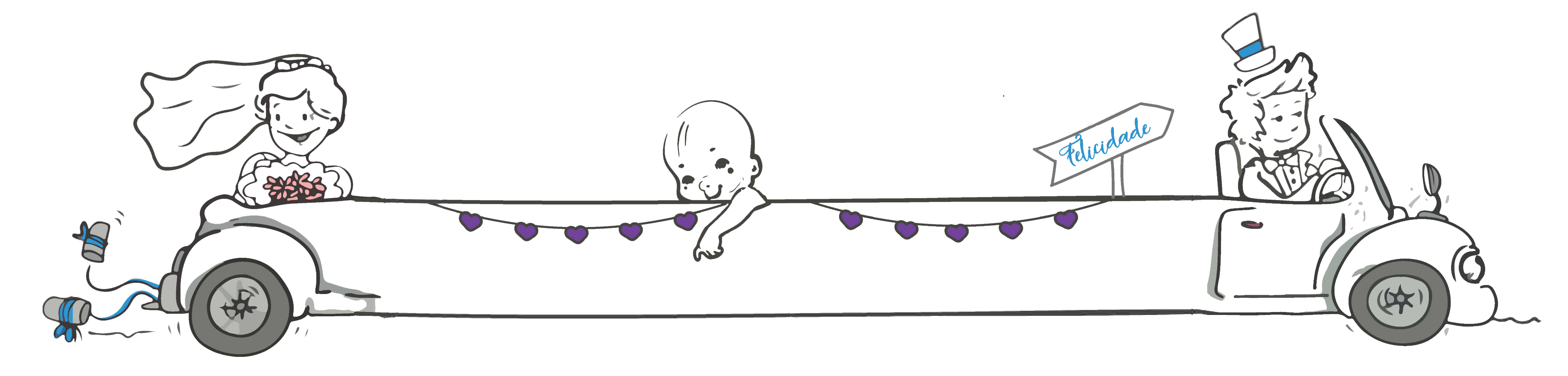 Wedding car illustration